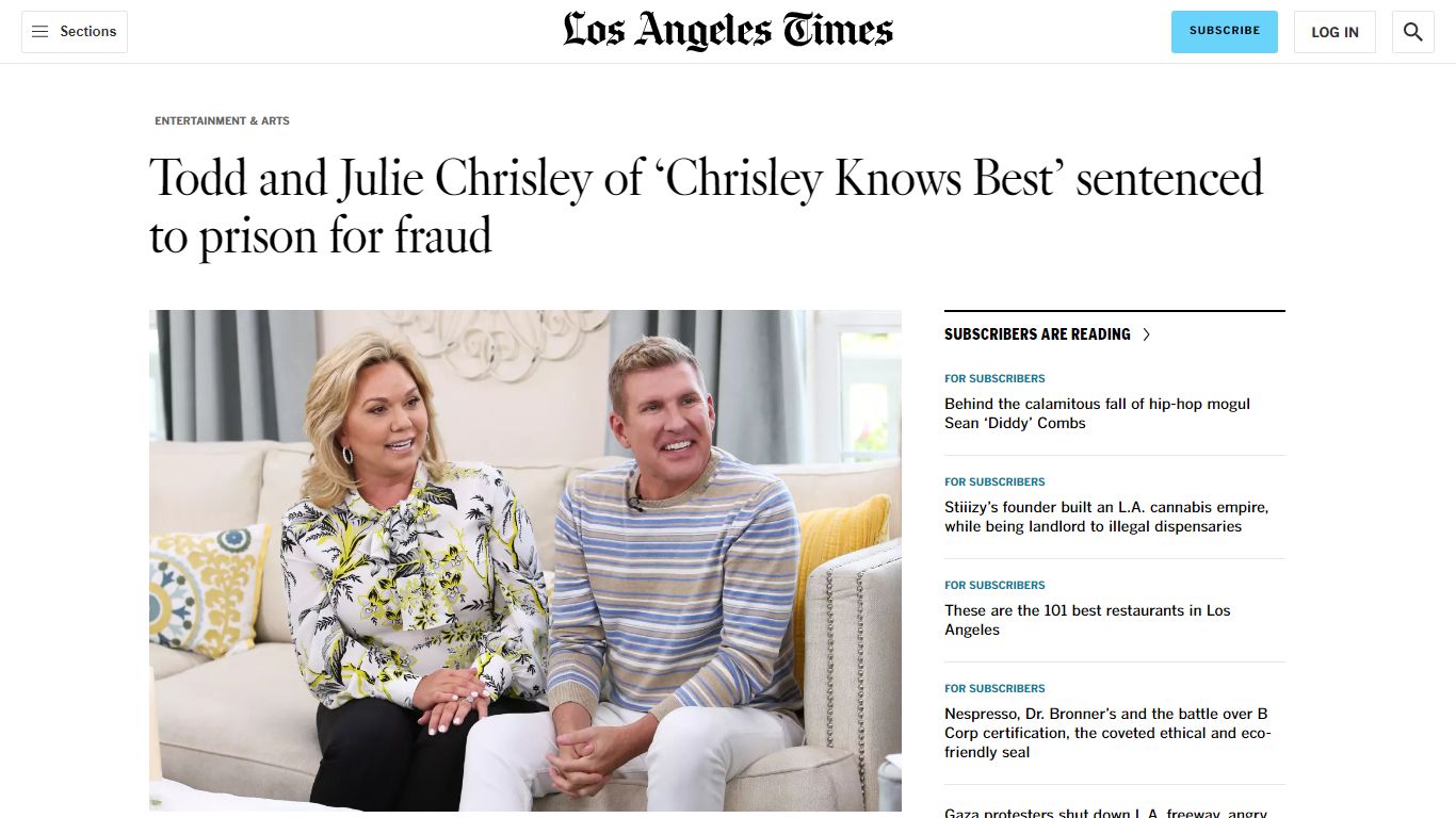 Todd and Julie Chrisley of 'Chrisley Knows Best' sentenced to prison ...